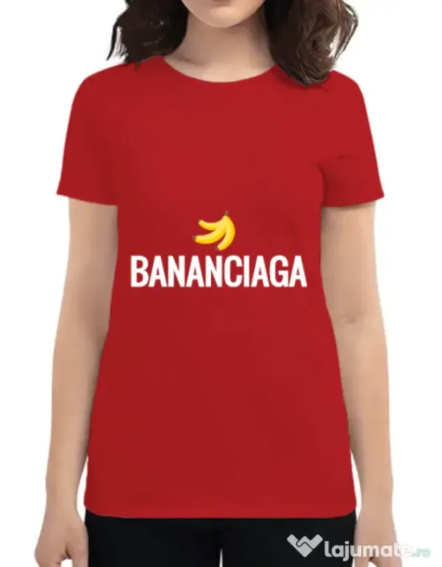 Tricou ADLER dama Bananciaga Rosu