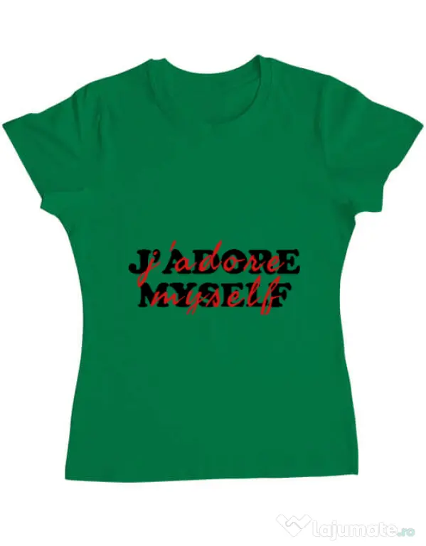 Tricou ADLER dama I love myself Verde mediu