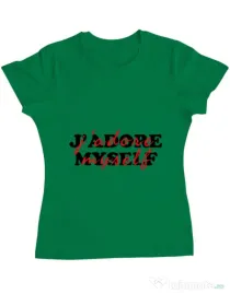 Tricou ADLER dama I love myself Verde mediu