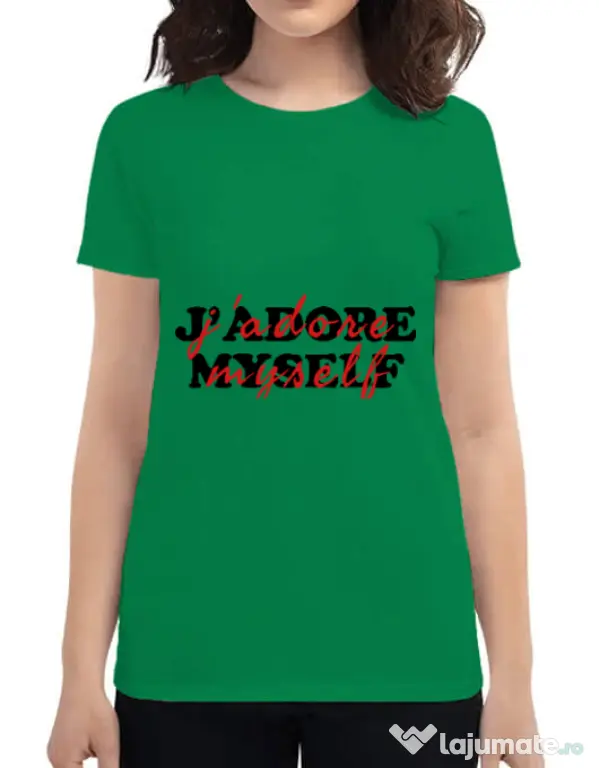 Tricou ADLER dama I love myself Verde mediu