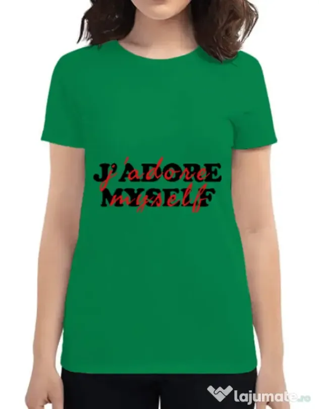 Tricou ADLER dama I love myself Verde mediu