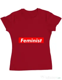 Tricou ADLER dama Feminist Rosu