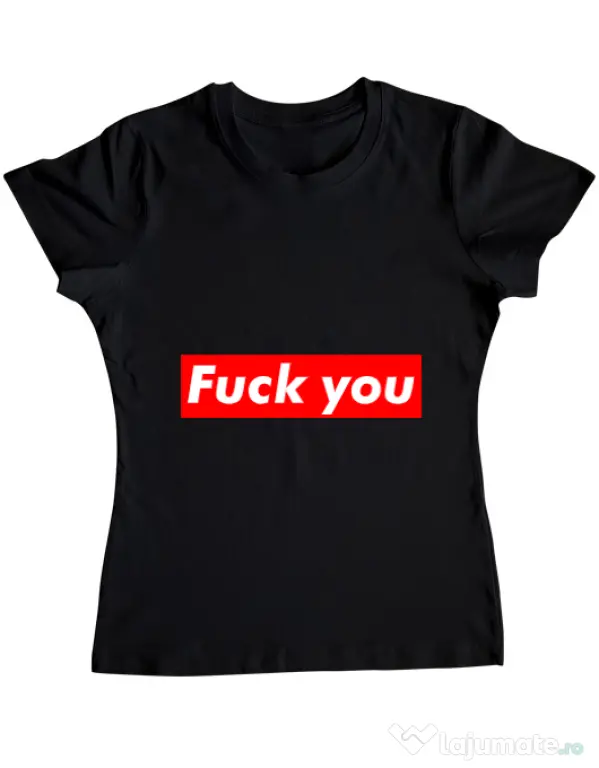 Tricou ADLER dama Fuck you Negru