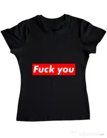 Tricou ADLER dama Fuck you Negru