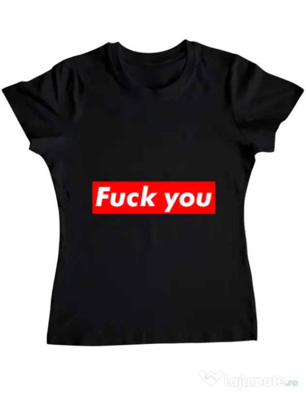 Tricou ADLER dama Fuck you Negru