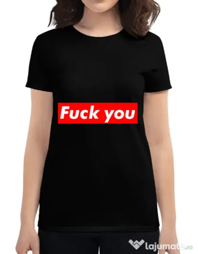 Tricou ADLER dama Fuck you Negru