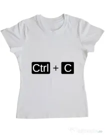 Tricou ADLER dama Ctrl Copy Alb