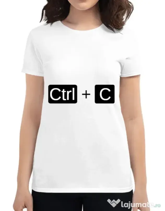 Tricou ADLER dama Ctrl Copy Alb