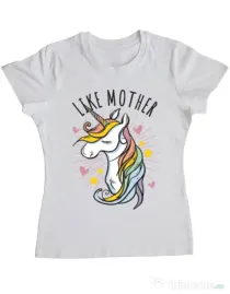 Tricou ADLER dama Like mother Alb