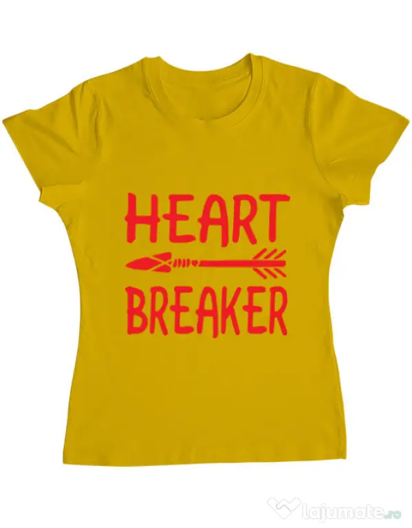 Tricou ADLER dama Heart breaker Galben