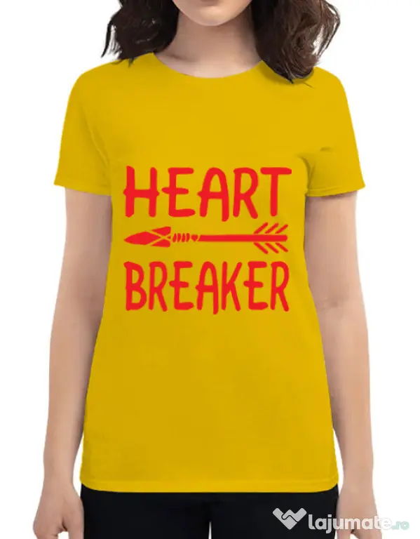 Tricou ADLER dama Heart breaker Galben