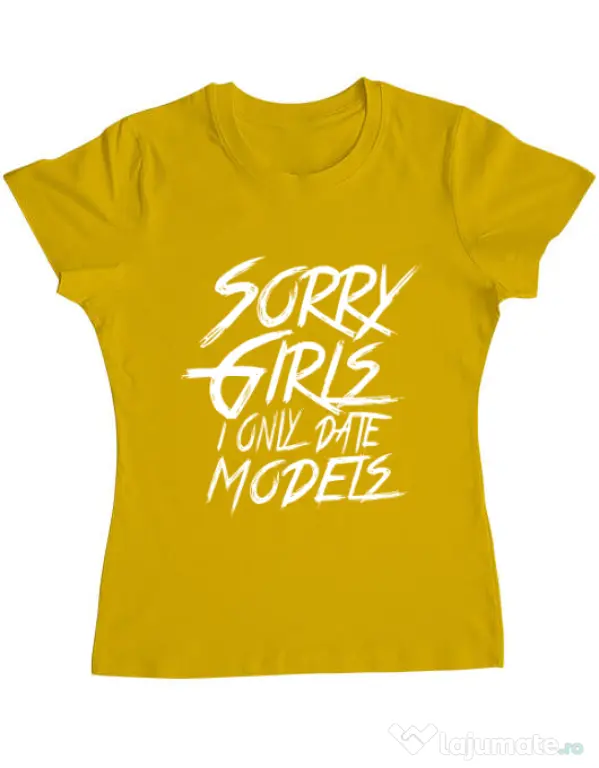 Tricou ADLER dama Sorry girls Galben