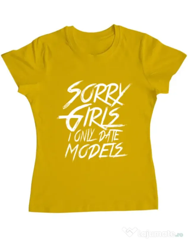 Tricou ADLER dama Sorry girls Galben