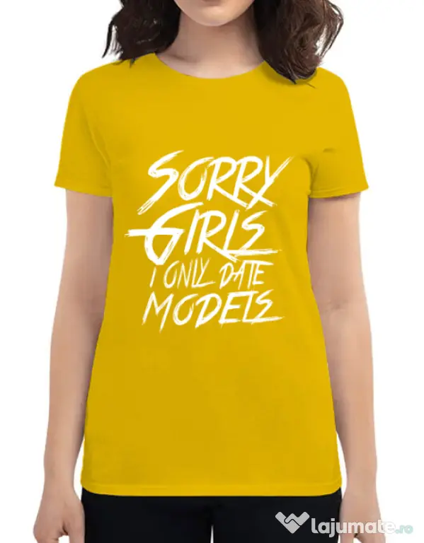 Tricou ADLER dama Sorry girls Galben