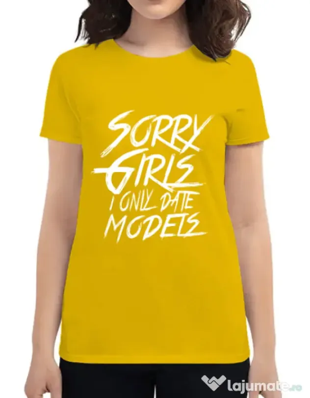 Tricou ADLER dama Sorry girls Galben