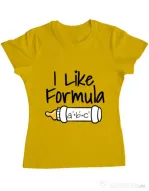 Tricou ADLER dama I like formula Galben