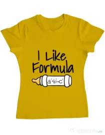 Tricou ADLER dama I like formula Galben