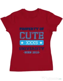 Tricou ADLER dama Cute university Rosu