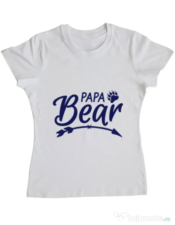 Tricou ADLER dama Papa bear Alb