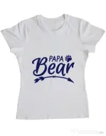 Tricou ADLER dama Papa bear Alb