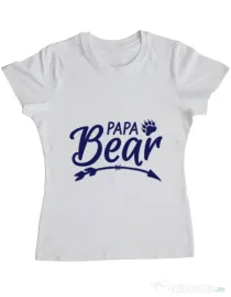 Tricou ADLER dama Papa bear Alb