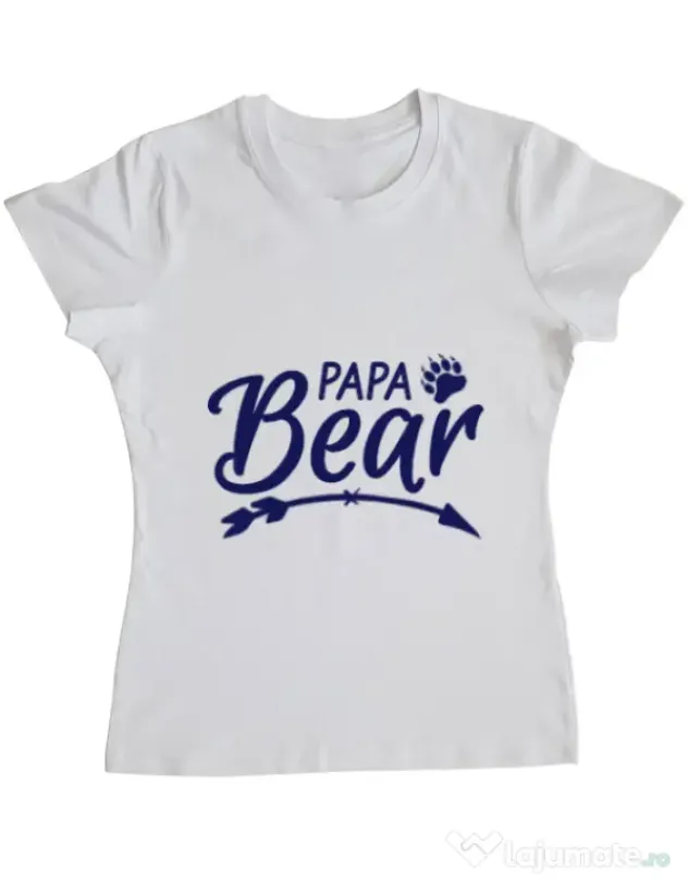Tricou ADLER dama Papa bear Alb