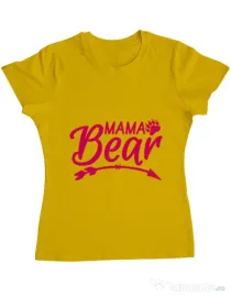 Tricou ADLER dama Mama bear Galben