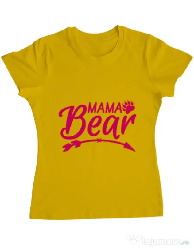 Tricou ADLER dama Mama bear Galben