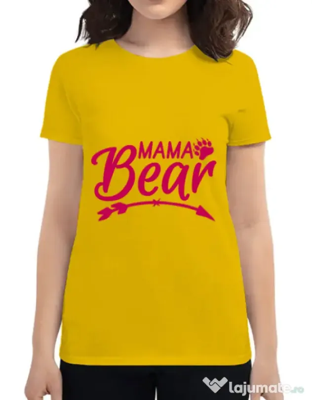 Tricou ADLER dama Mama bear Galben
