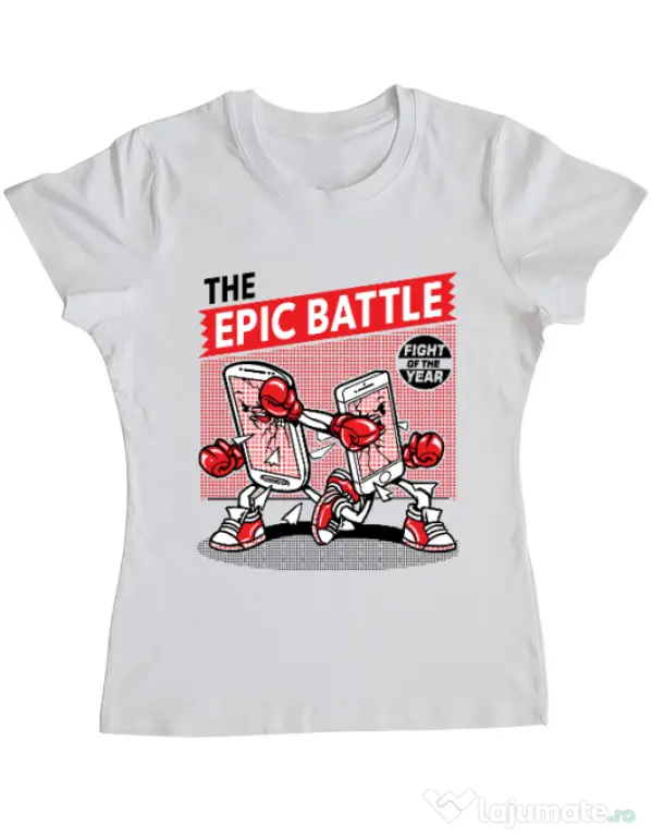 Tricou ADLER dama Epic battle Alb
