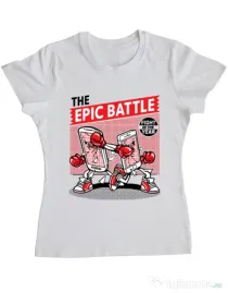 Tricou ADLER dama Epic battle Alb