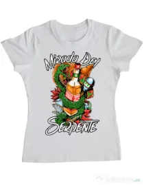 Tricou ADLER dama Mirada Del Serpiente Alb