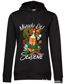 Hoodie dama cu gluga Mirada Del Serpiente Negru
