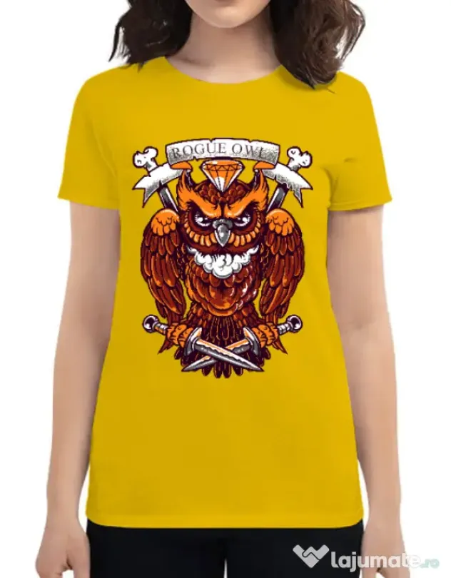 Tricou ADLER dama Rogue owl Galben