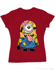Tricou ADLER dama Zombie minion Rosu