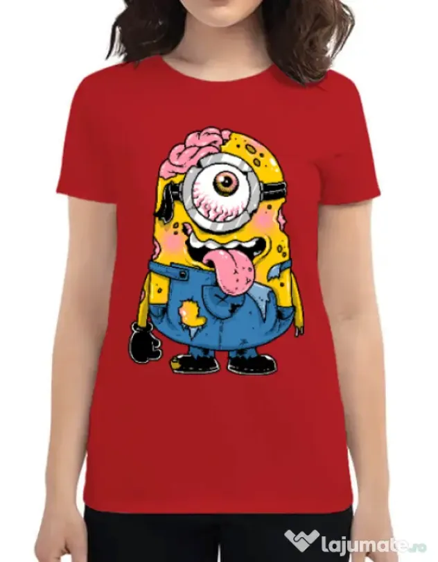 Tricou ADLER dama Zombie minion Rosu