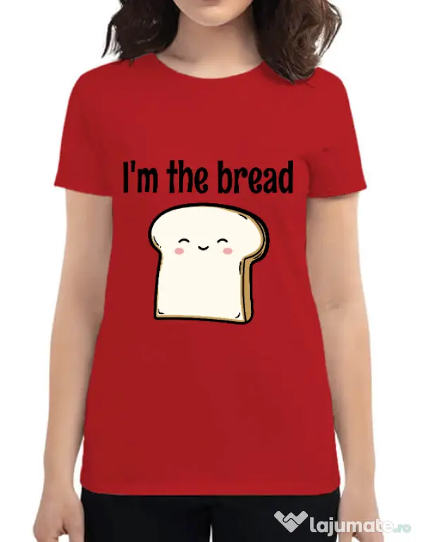 Tricou ADLER dama I am the bread Rosu