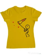 Tricou ADLER dama Catching love 1 Galben