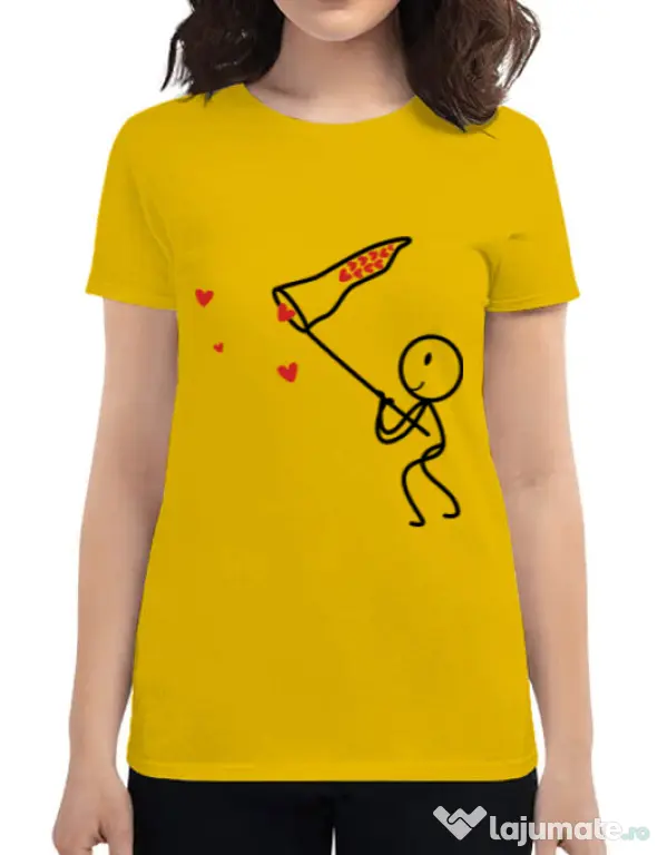 Tricou ADLER dama Catching love 1 Galben