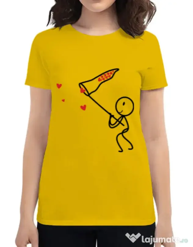 Tricou ADLER dama Catching love 1 Galben