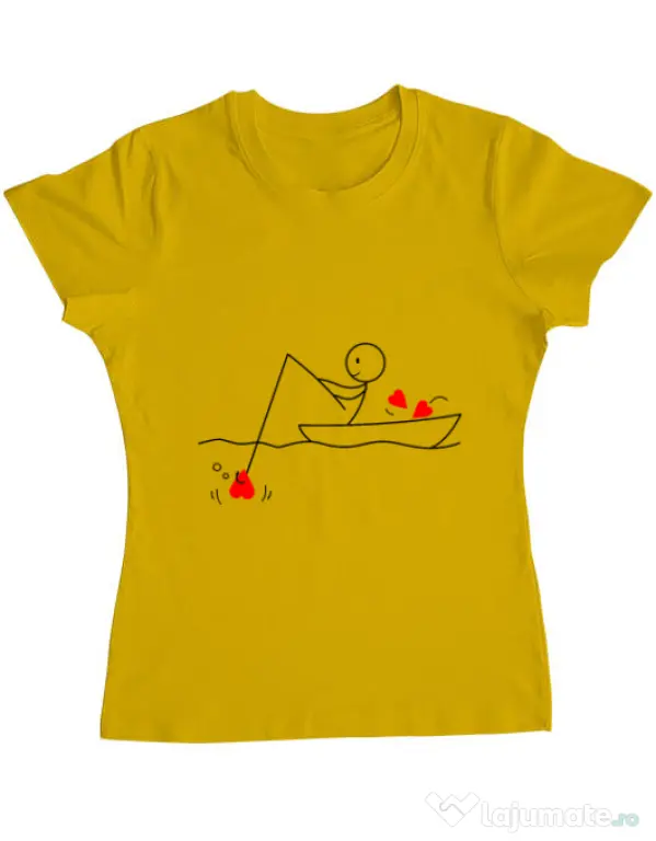 Tricou ADLER dama Fishing for love 1 Galben