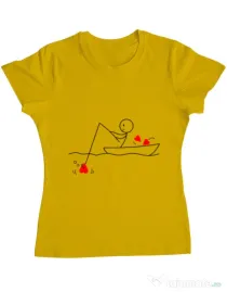 Tricou ADLER dama Fishing for love 1 Galben