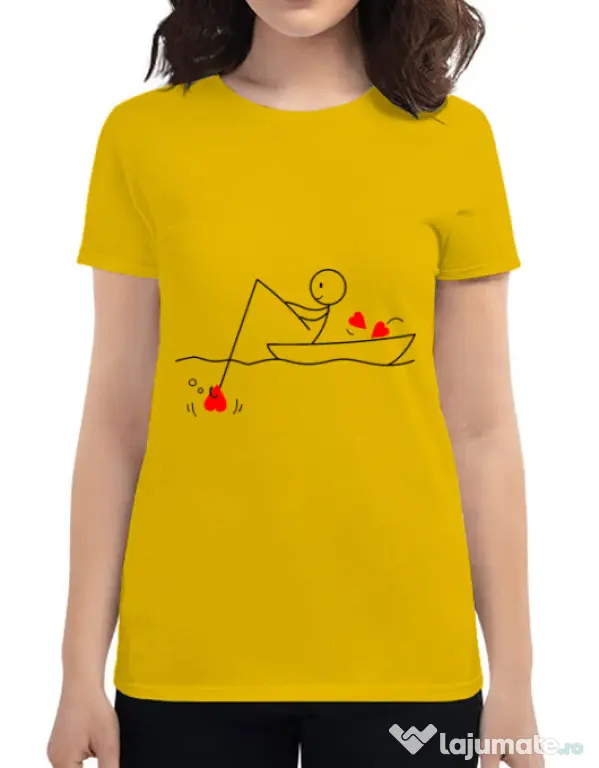 Tricou ADLER dama Fishing for love 1 Galben