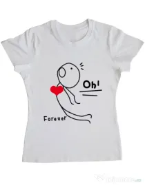 Tricou ADLER dama Our love story 2 Alb