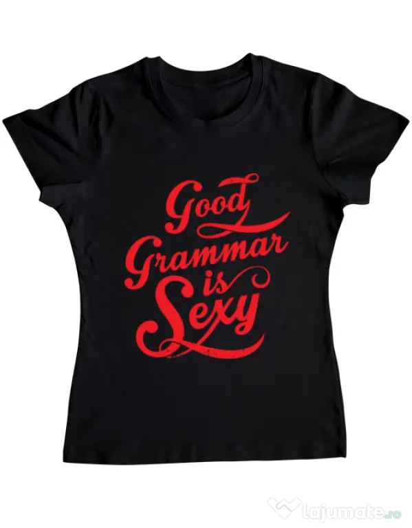 Tricou ADLER dama Good grammar Negru