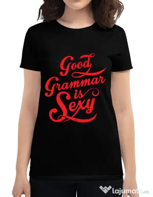 Tricou ADLER dama Good grammar Negru