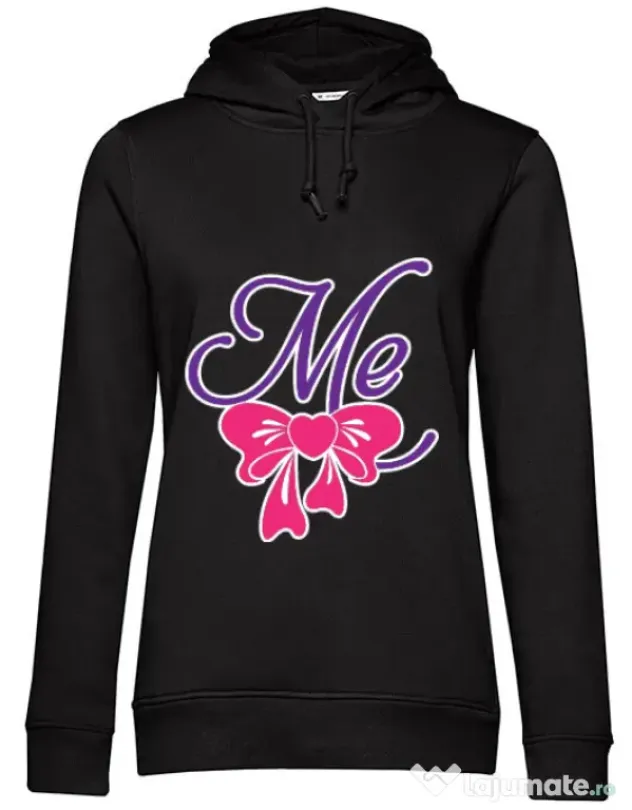 Hoodie dama cu gluga Me Negru