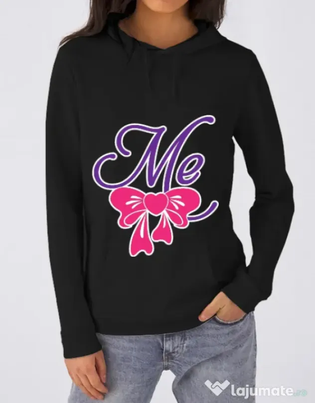 Hoodie dama cu gluga Me Negru