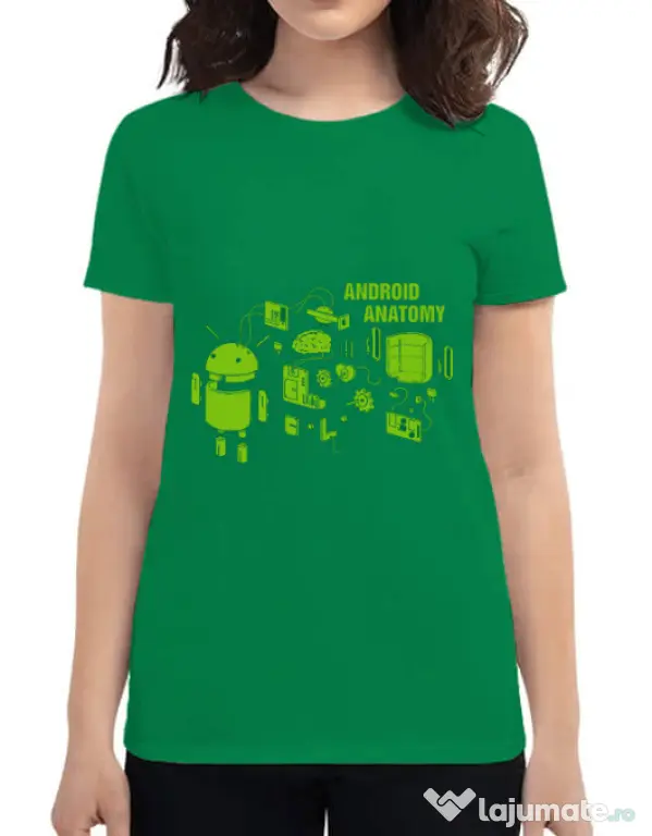 Tricou ADLER dama Android anatomy Verde mediu