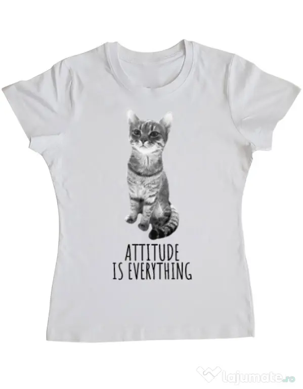 Tricou ADLER dama Attitude is everything Alb